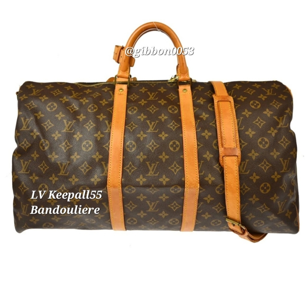 LOUIS VUITTON KEEPALL BANDOULIERE 55 TRAVEL BAG MONOGRAM M41414 VI8910